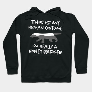 this is my human costume i'm really a honey badger Hoodie